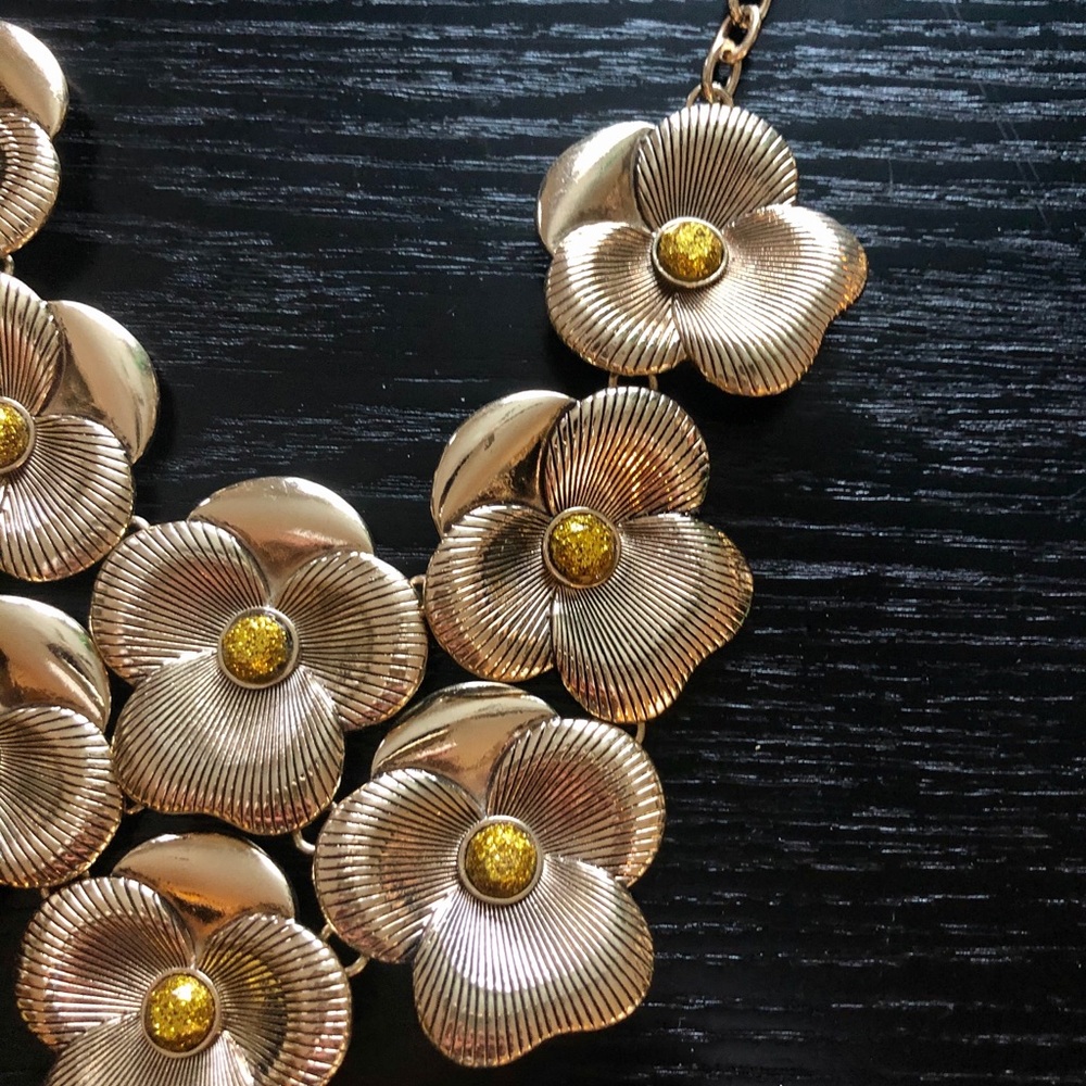 Gold Yellow Flower Choker